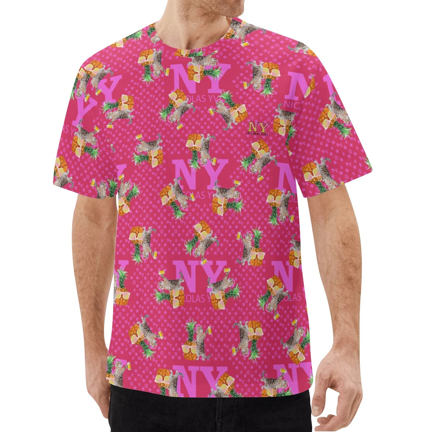 Un Tee-shirt, des Chats, des Ananas et de la Bière ! Le T-shirt Kitsch Chananas de Nicolas Yves