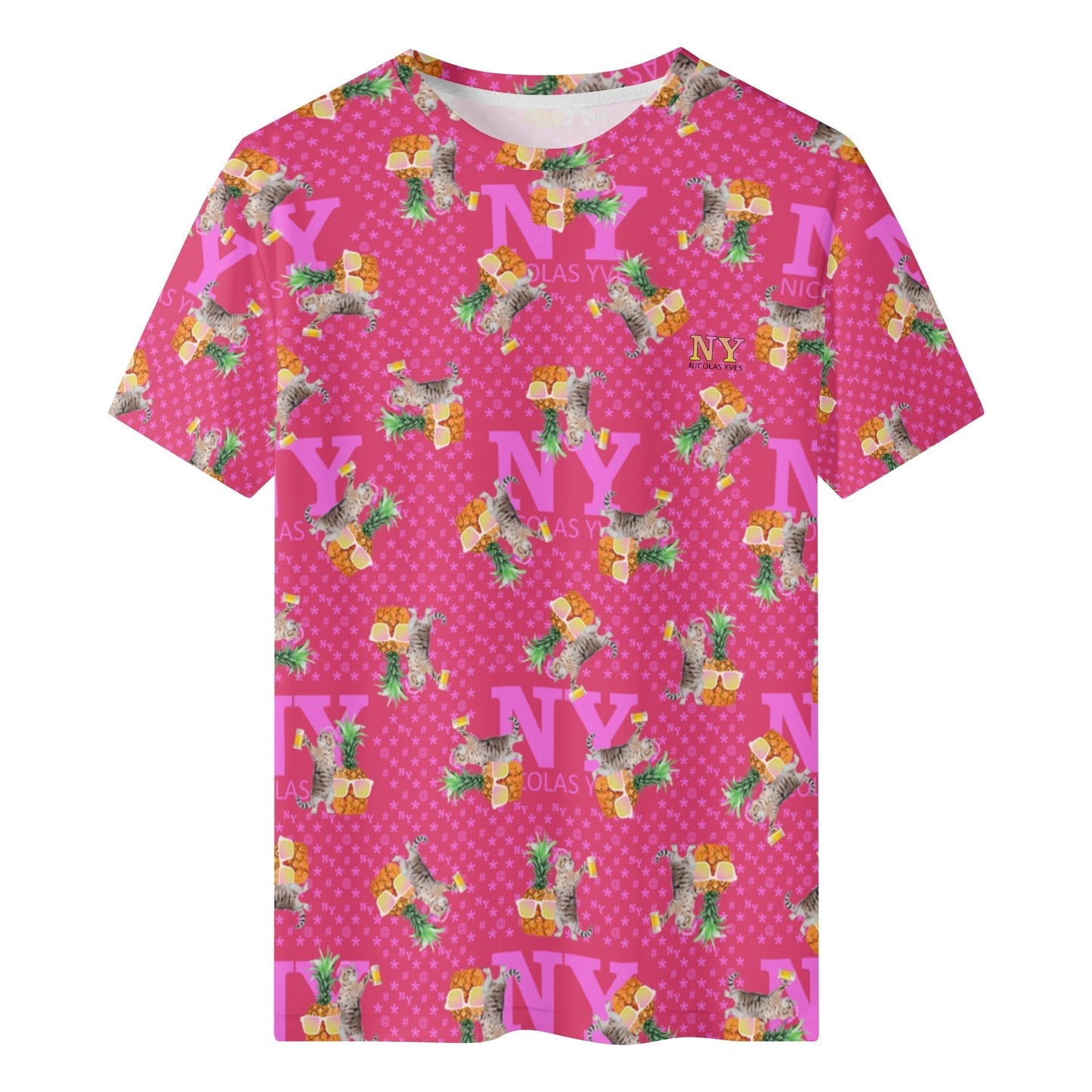 Un Tee-shirt, des Chats, des Ananas et de la Bière ! Le T-shirt Kitsch Chananas de Nicolas Yves