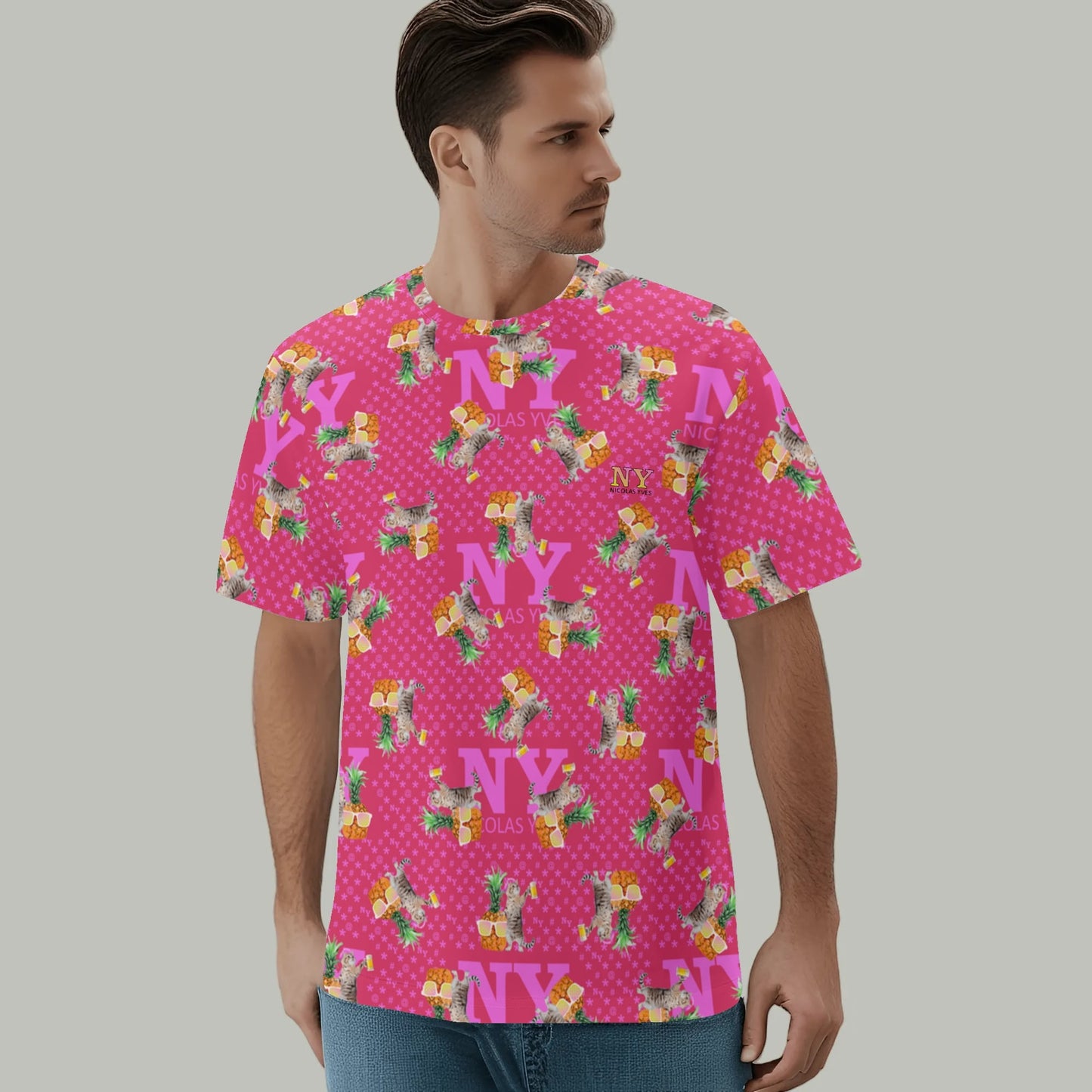Un Tee-shirt, des Chats, des Ananas et de la Bière ! Le T-shirt Kitsch Chananas de Nicolas Yves