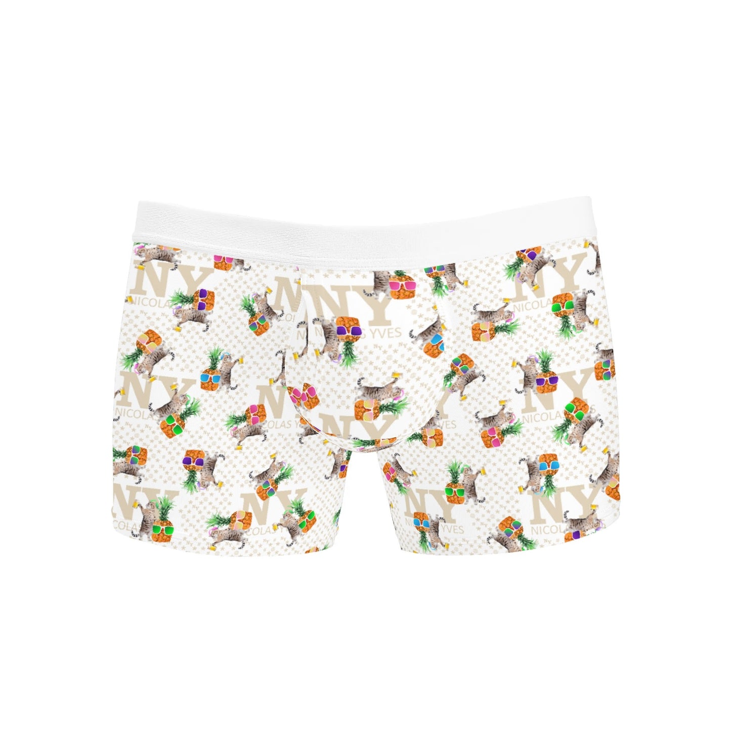Le Calecon Chananas NY de Nicolas Yves - Blanc Multicolore Kitsch