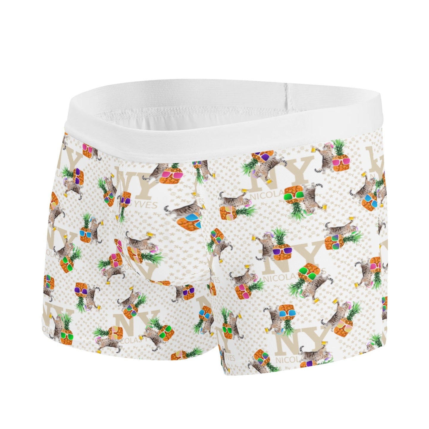 Le Calecon Chananas NY de Nicolas Yves - Blanc Multicolore Kitsch