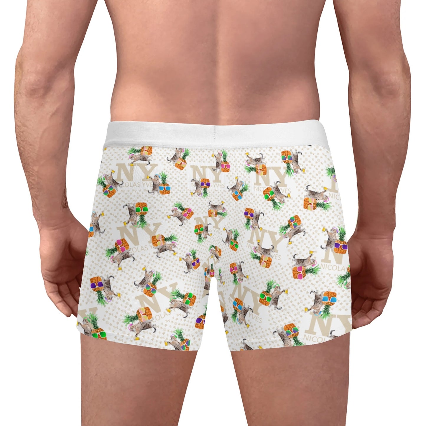 Le Calecon Chananas NY de Nicolas Yves - Blanc Multicolore Kitsch