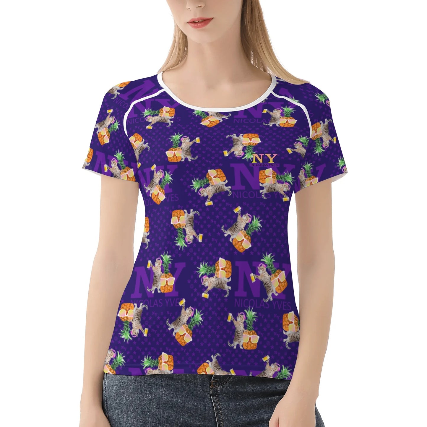 Le T-shirt Teufeuse Chananas NY de Nicolas Yves - VIOLET