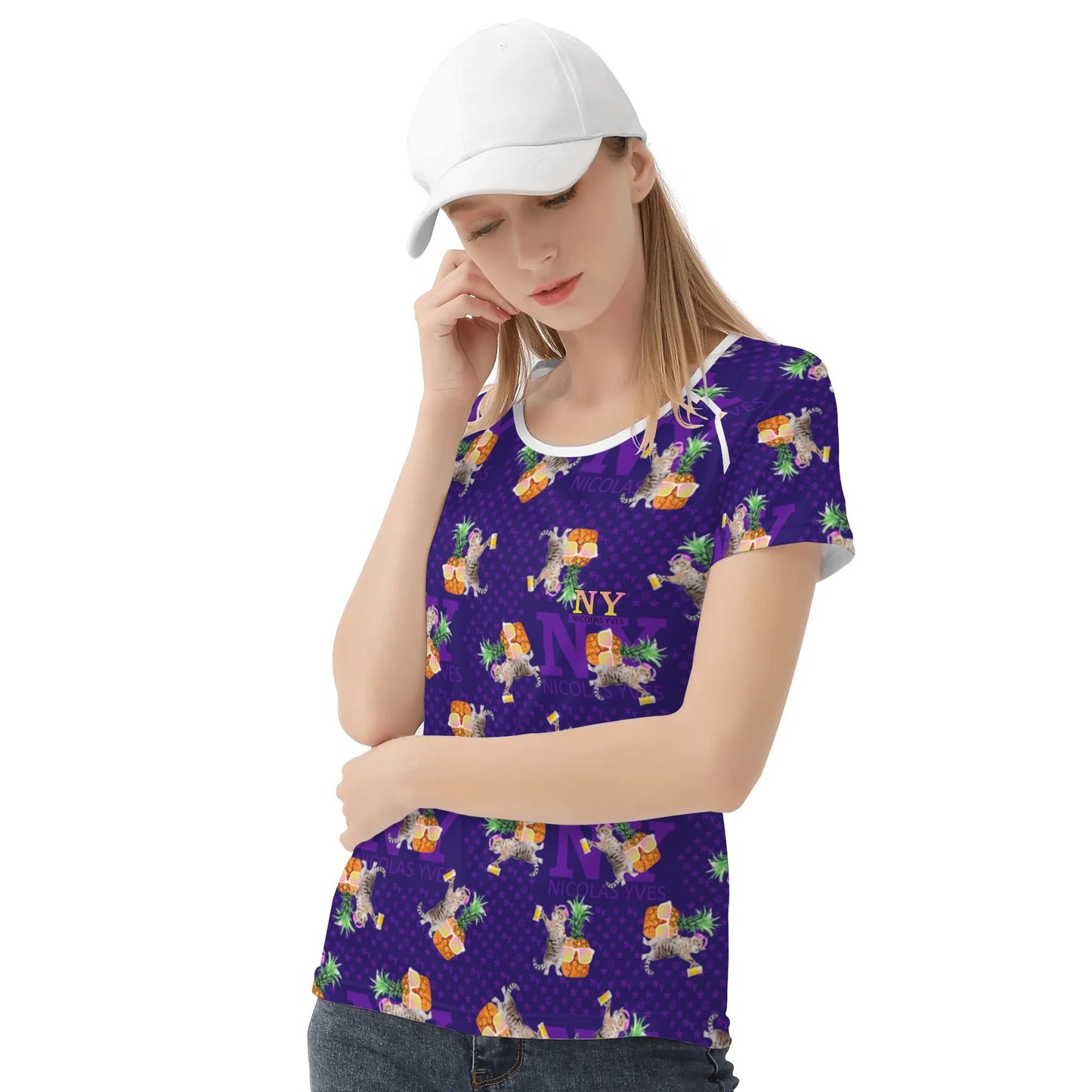 Le T-shirt Teufeuse Chananas NY de Nicolas Yves - VIOLET