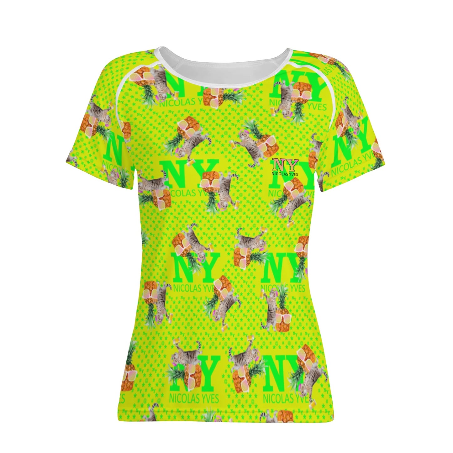 Le T-shirt Teufeuse Chananas NY de Nicolas Yves - Jaune Kitsch