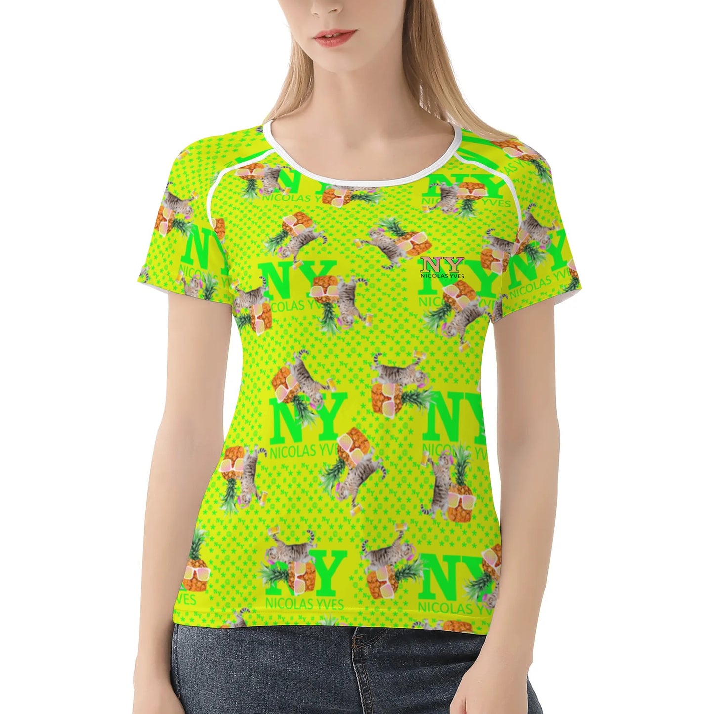 Le T-shirt Teufeuse Chananas NY de Nicolas Yves - Jaune Kitsch