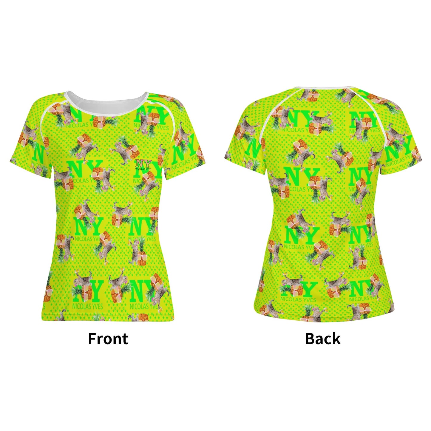Le T-shirt Teufeuse Chananas NY de Nicolas Yves - Jaune Kitsch