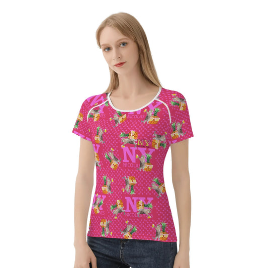 Le T-shirt Teufeuse - Rose - Chananas NY de Nicolas Yves