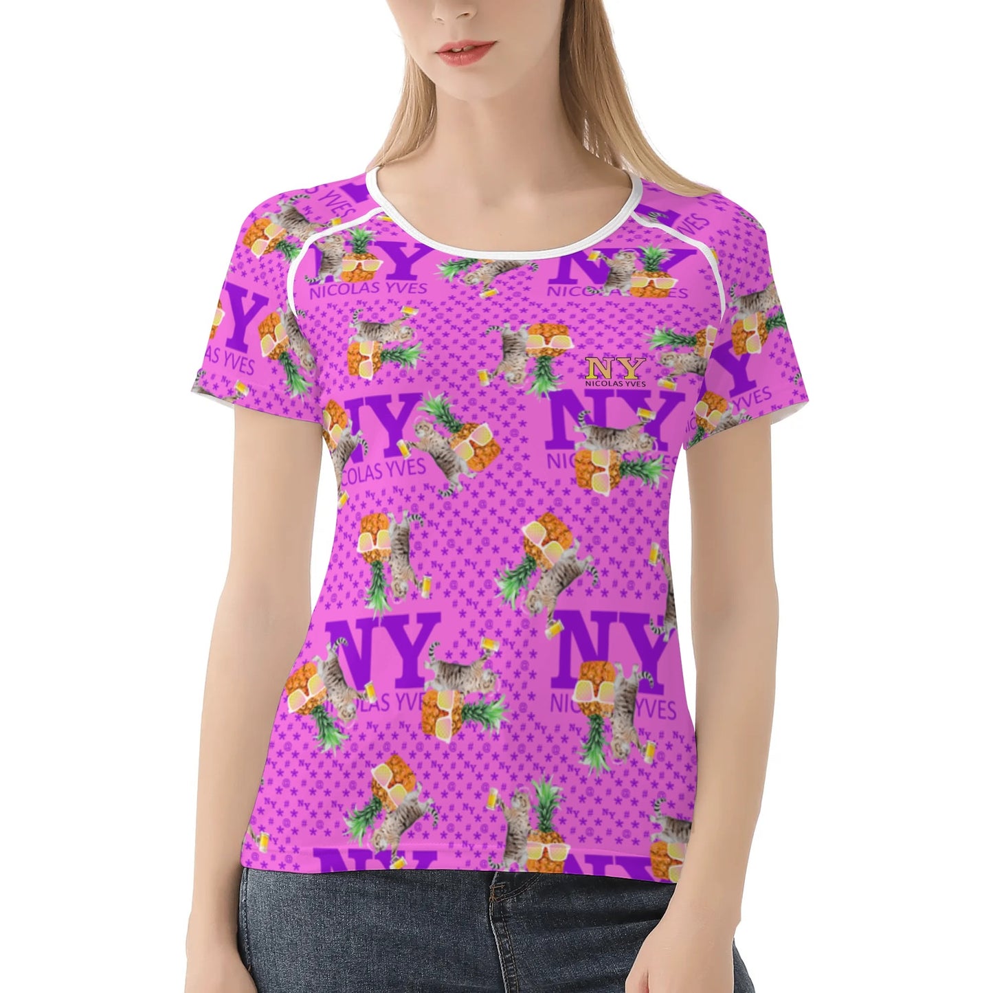 Le T-shirt Teufeuse Chananas Rose Bubblegum NY de Nicolas Yves