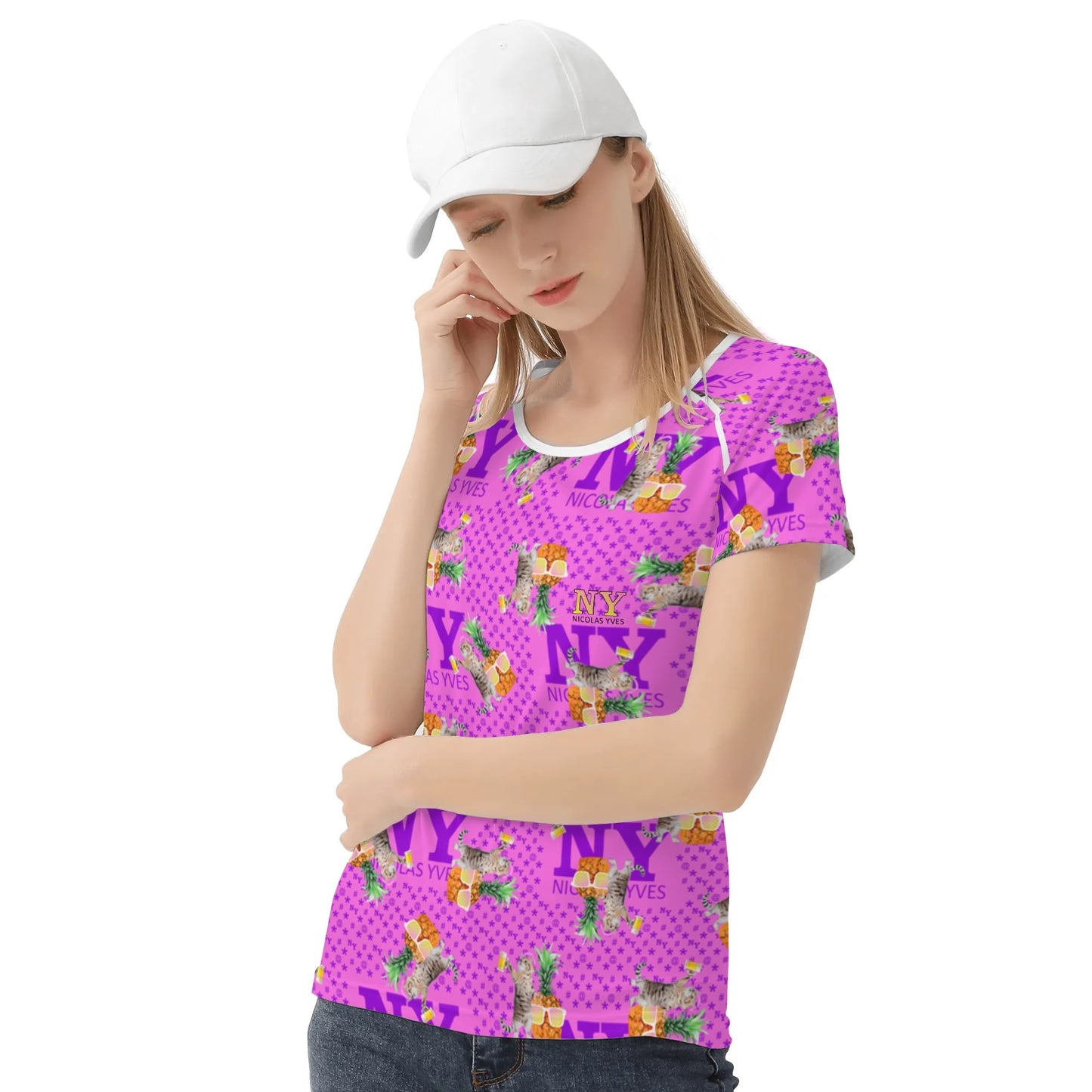 Le T-shirt Teufeuse Chananas Rose Bubblegum NY de Nicolas Yves