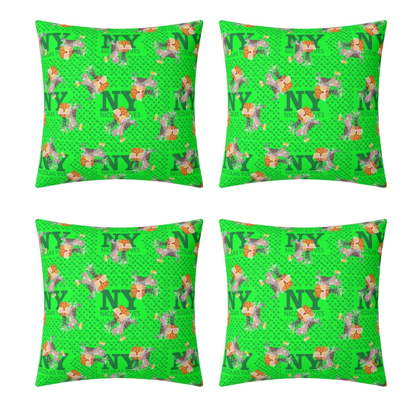 4 HOUSSES DE COUSSIN NY de Nicolas Yves™ - Verts
