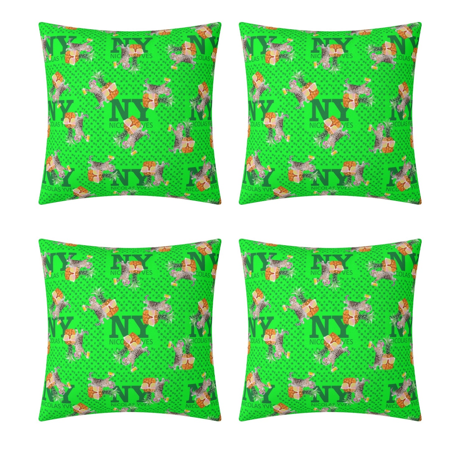 4 HOUSSES DE COUSSIN NY de Nicolas Yves™ - Verts