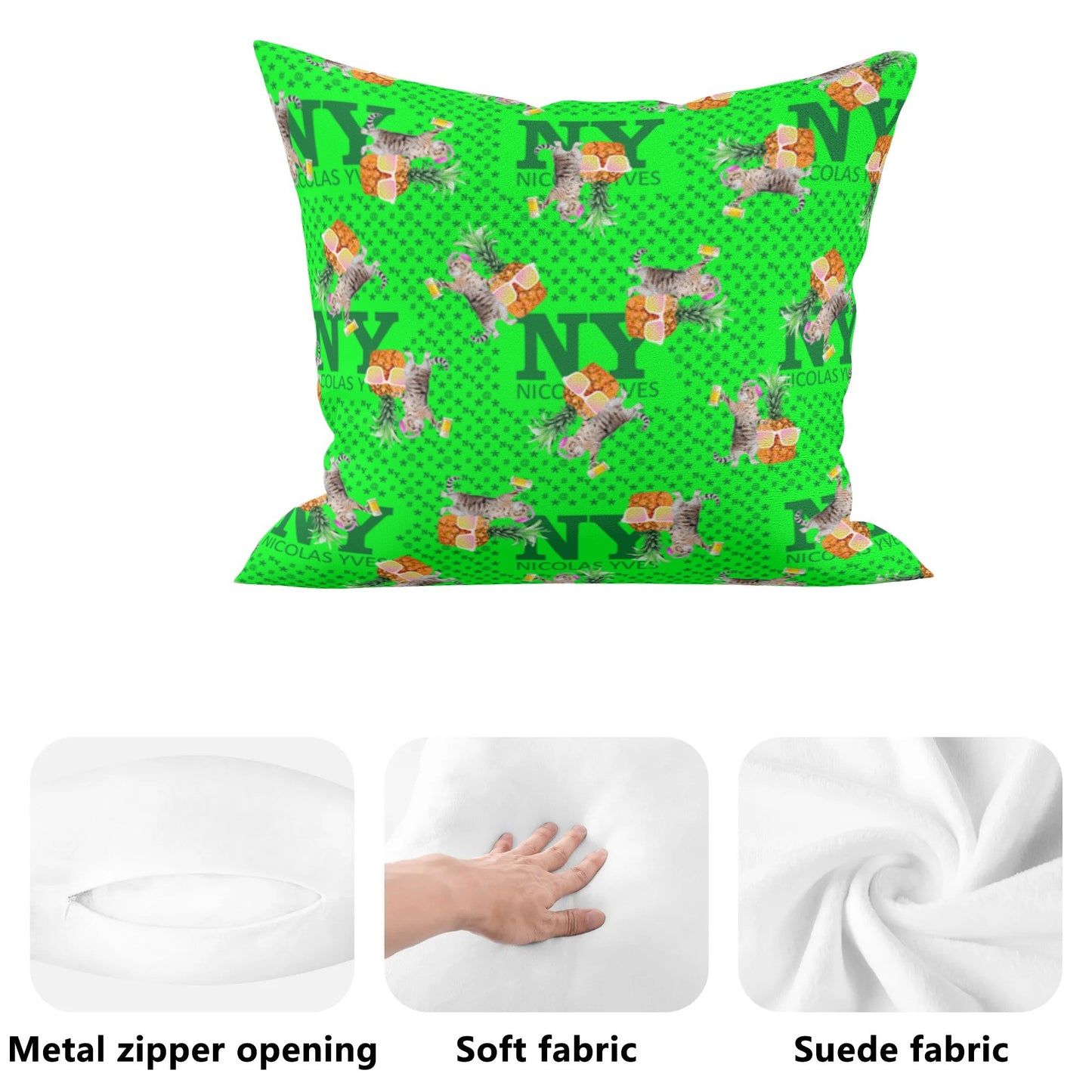 4 HOUSSES DE COUSSIN NY de Nicolas Yves™ - Verts