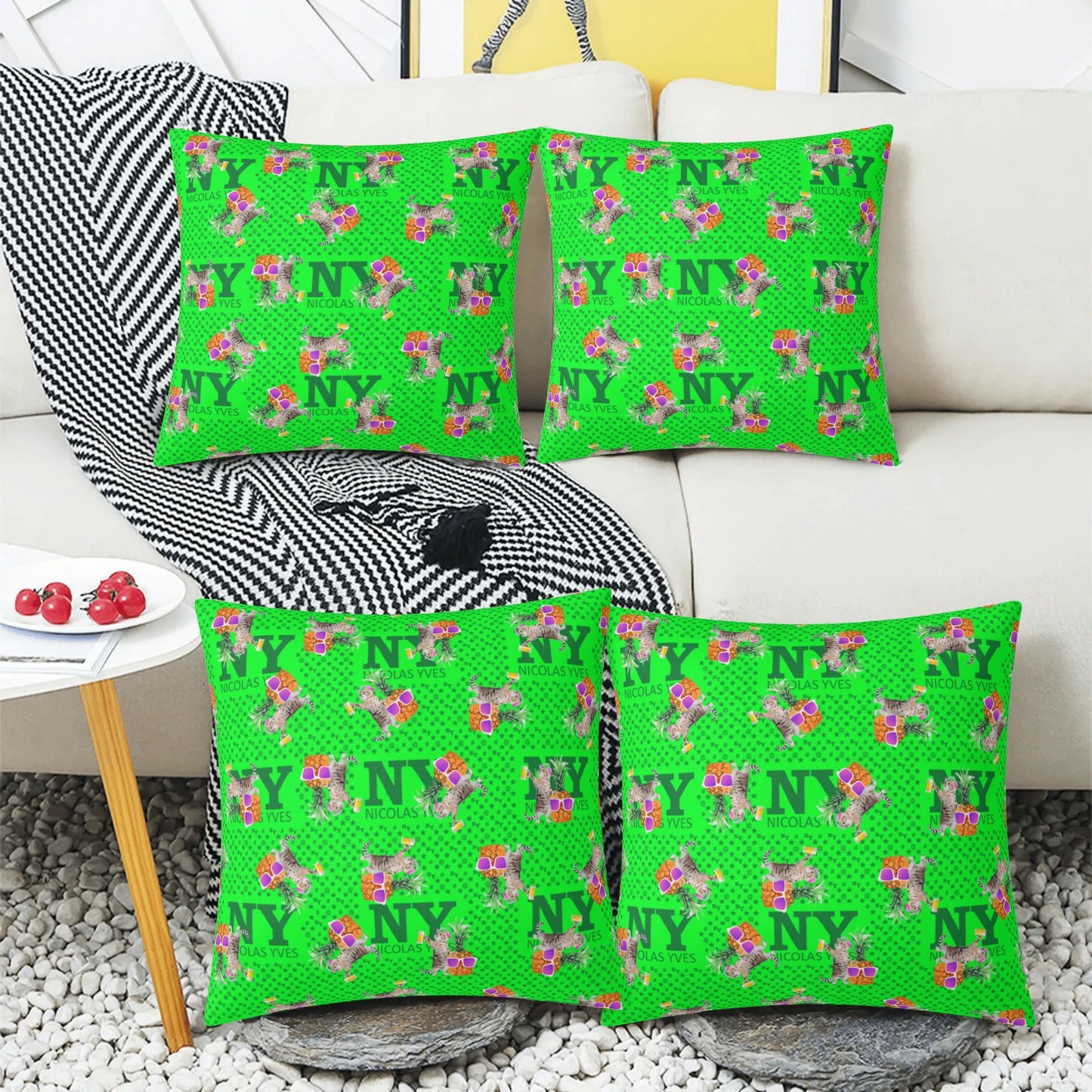 4 HOUSSES DE COUSSIN NY de Nicolas Yves™ - Verts