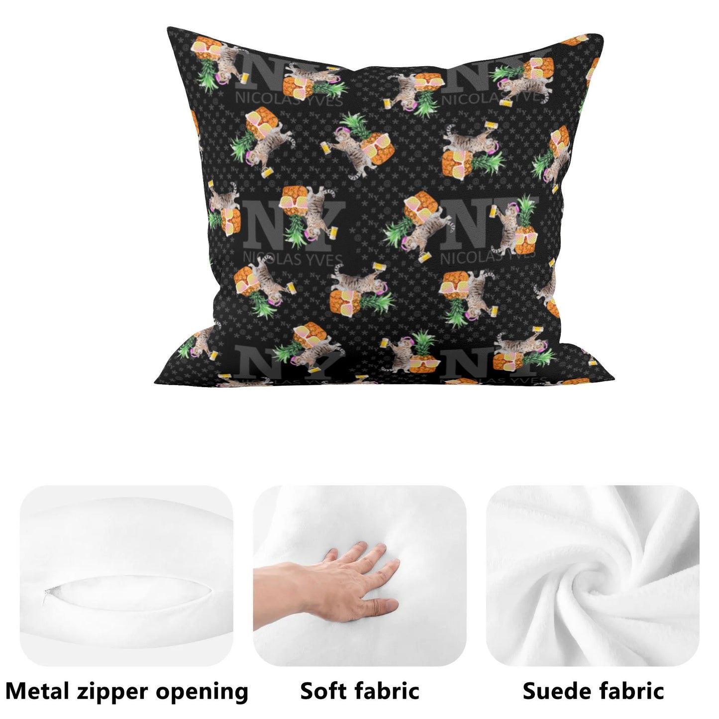 4 HOUSSES DE COUSSIN NY de Nicolas Yves™ - Noir