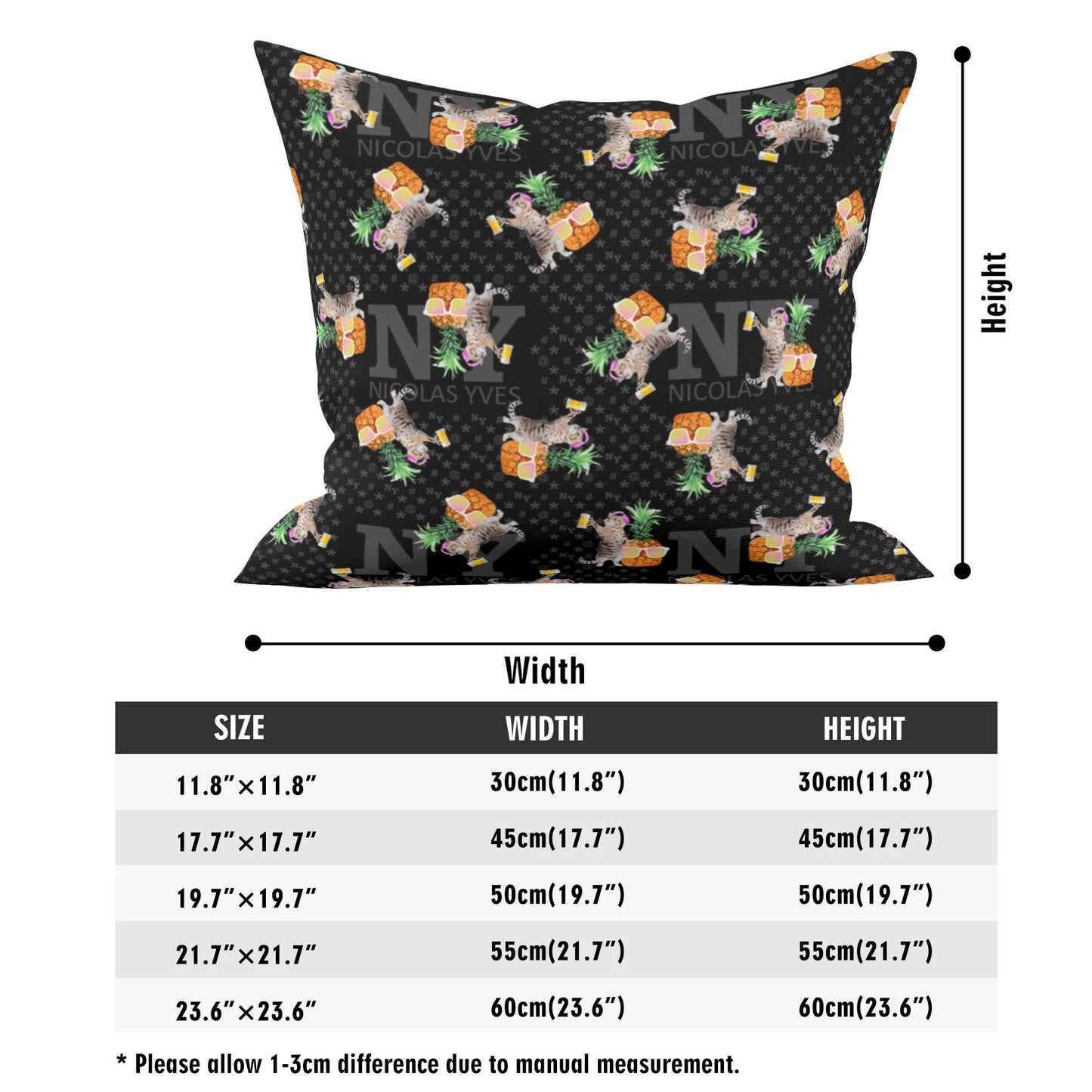 4 HOUSSES DE COUSSIN NY de Nicolas Yves™ - Noir