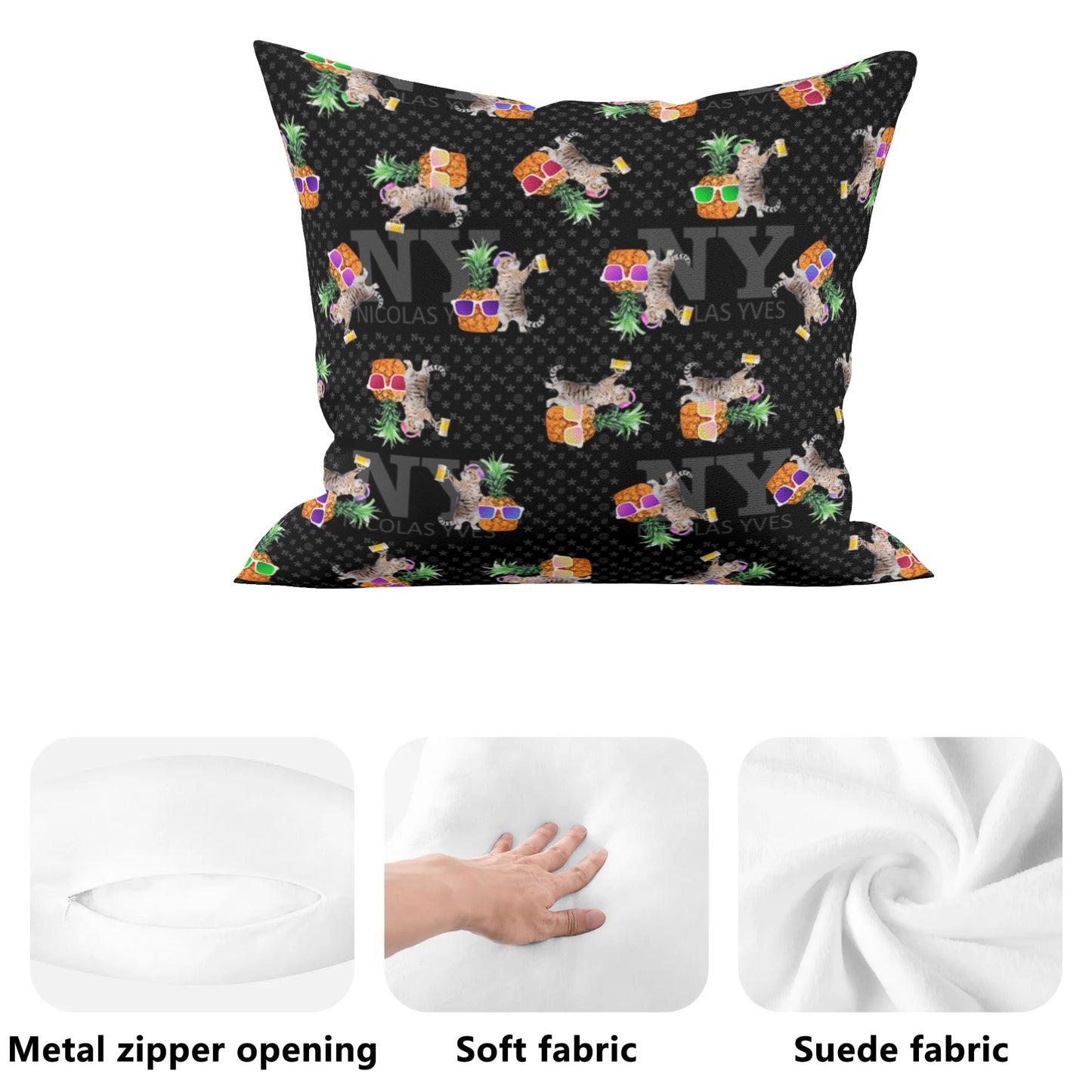 4 HOUSSES DE COUSSIN NY de Nicolas Yves™ - Noir