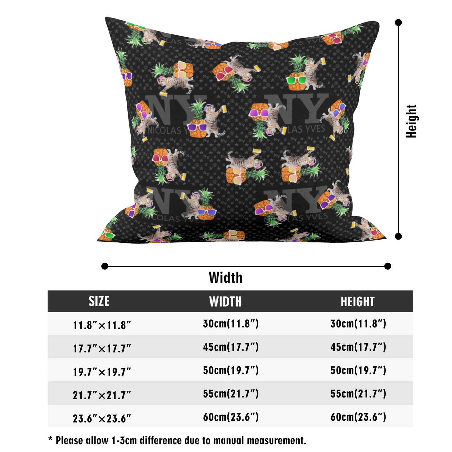 4 HOUSSES DE COUSSIN NY de Nicolas Yves™ - Noir