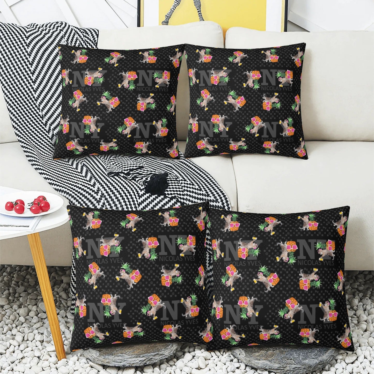 4 HOUSSES DE COUSSIN NY de Nicolas Yves™ - Noir