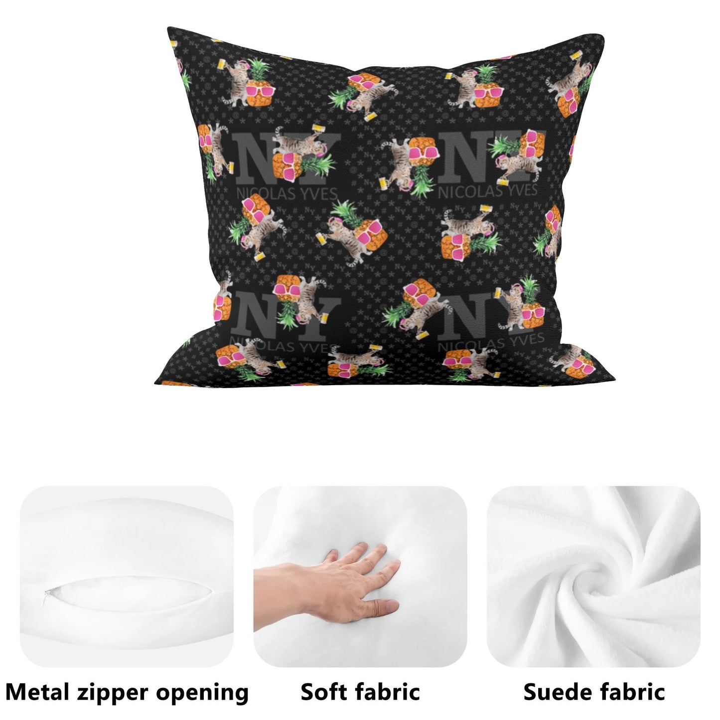 4 HOUSSES DE COUSSIN NY de Nicolas Yves™ - Noir