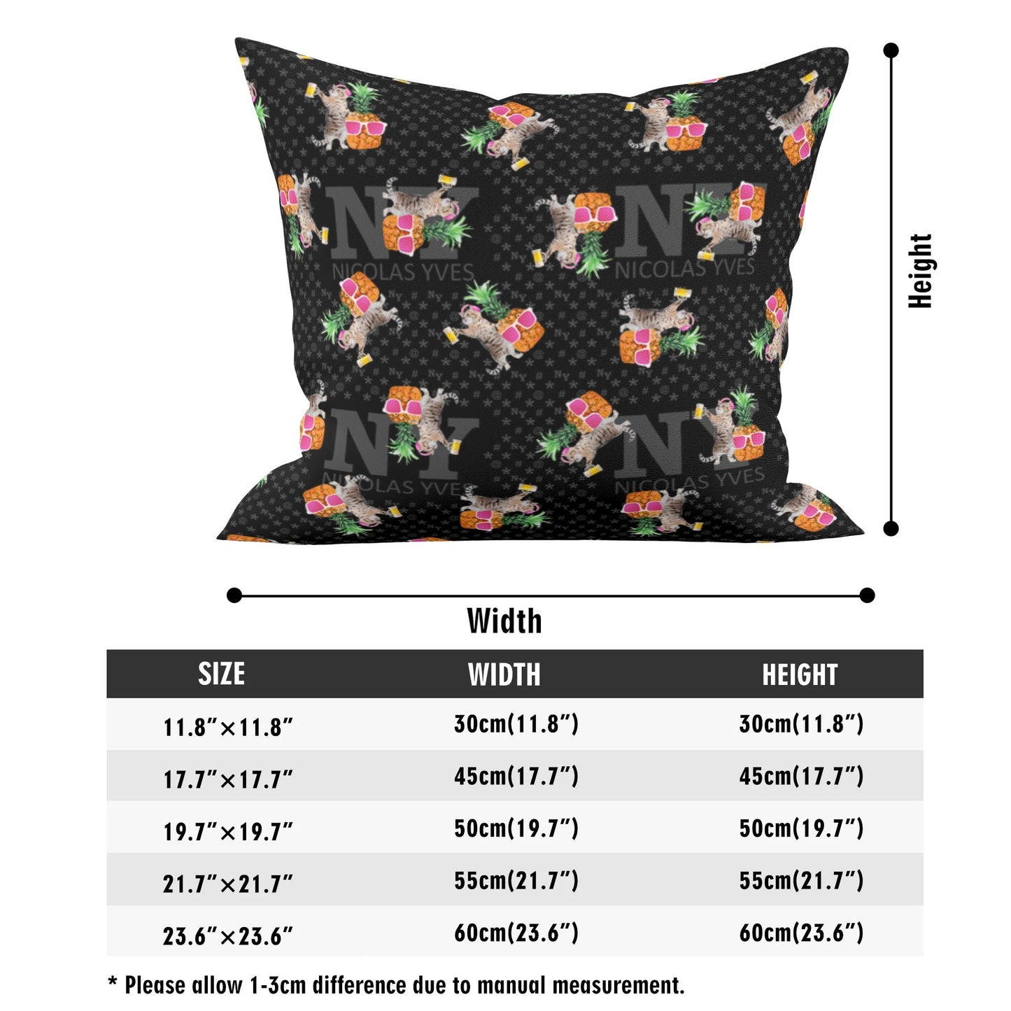 4 HOUSSES DE COUSSIN NY de Nicolas Yves™ - Noir