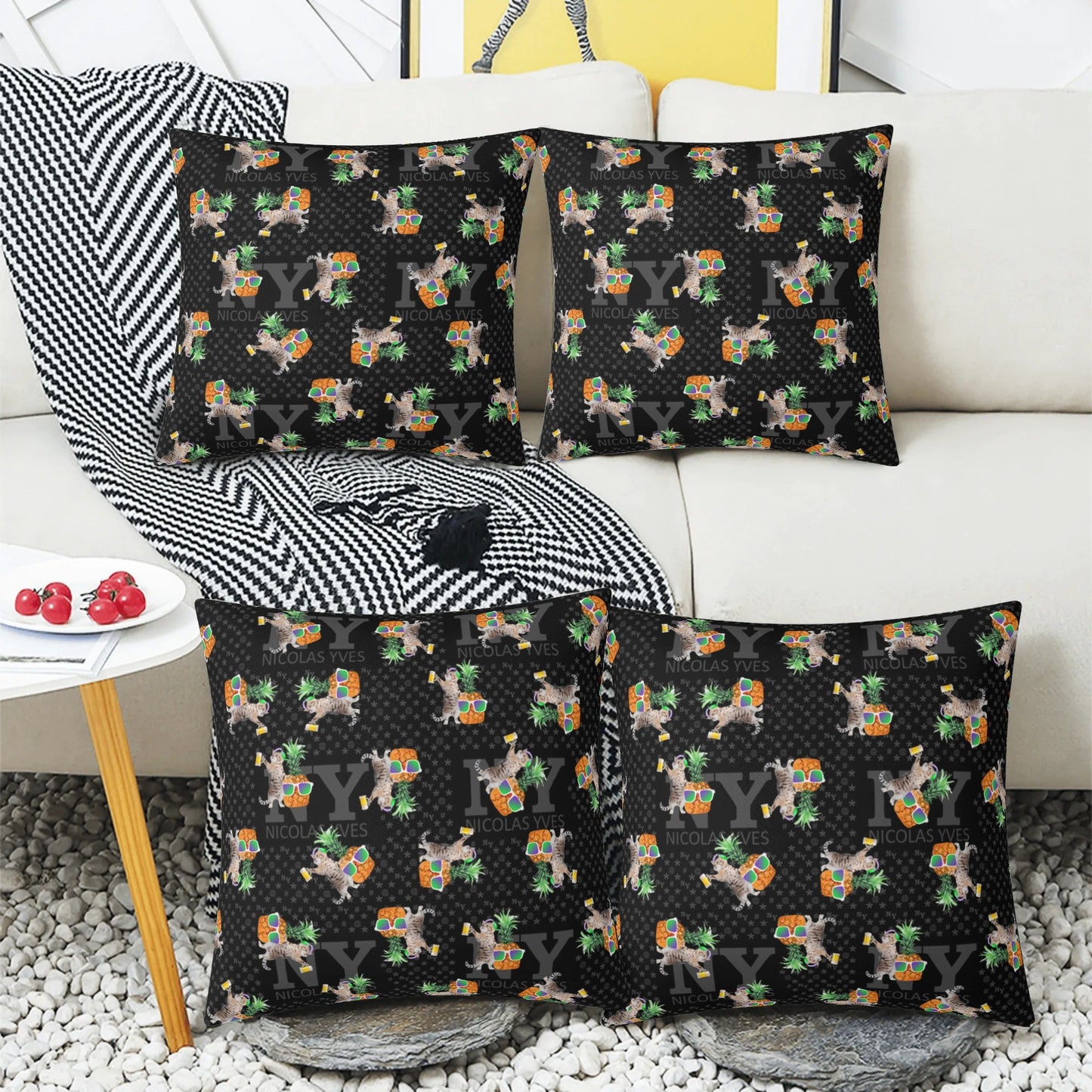 4 HOUSSES DE COUSSIN NY de Nicolas Yves™ - Noir
