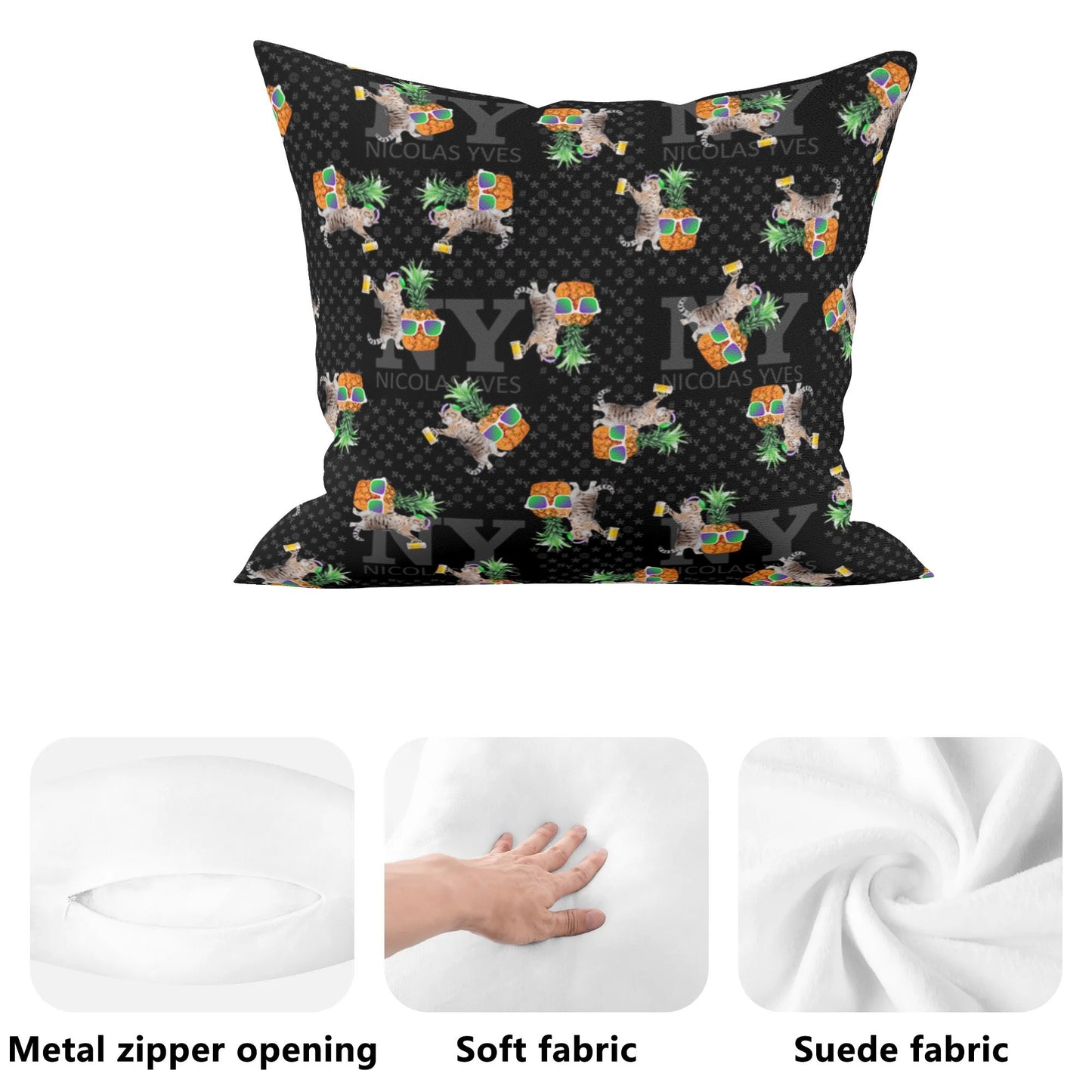 4 HOUSSES DE COUSSIN NY de Nicolas Yves™ - Noir