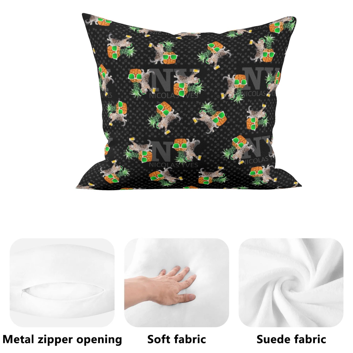 4 HOUSSES DE COUSSIN NY de Nicolas Yves™ - Noir