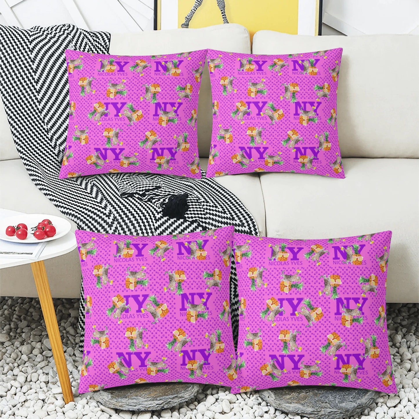 4 HOUSSES DE COUSSIN NY de Nicolas Yves™ - Rose Bonbon