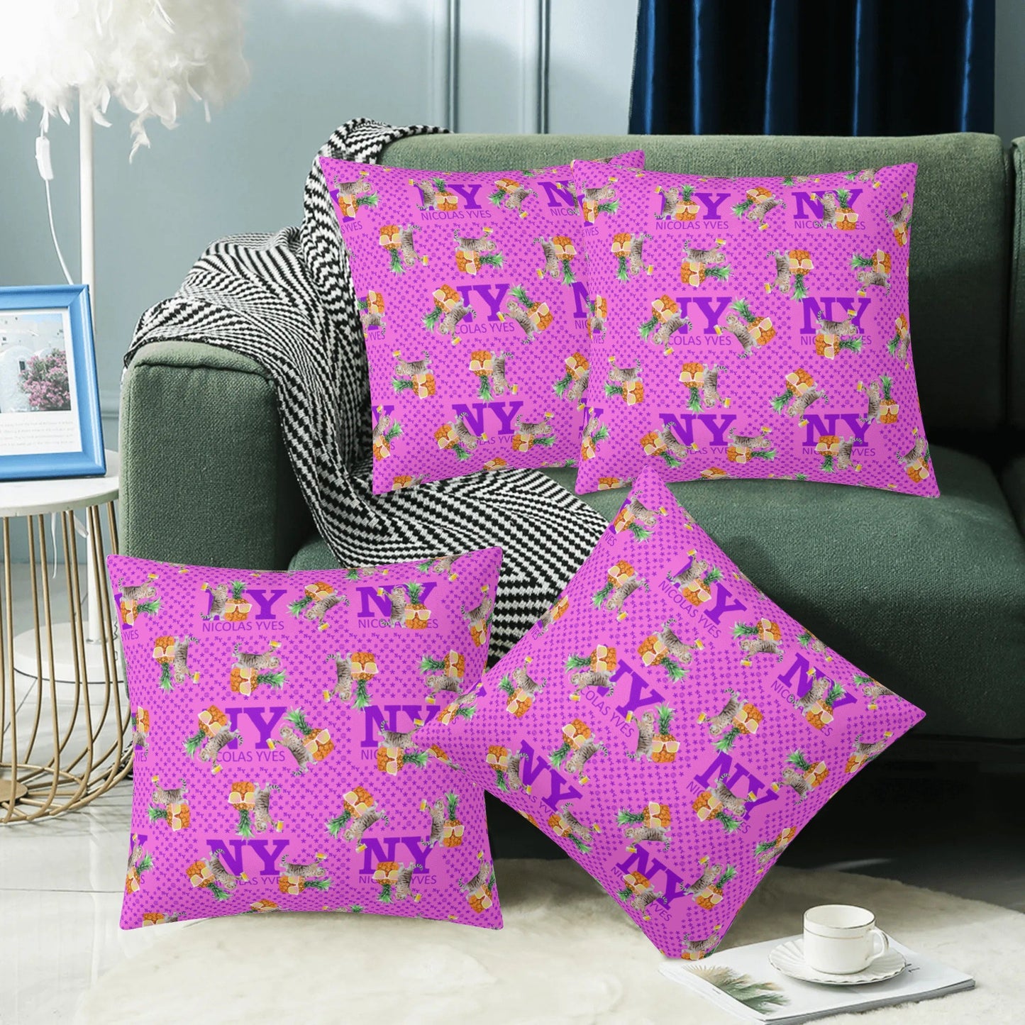 4 HOUSSES DE COUSSIN NY de Nicolas Yves™ - Rose Bonbon