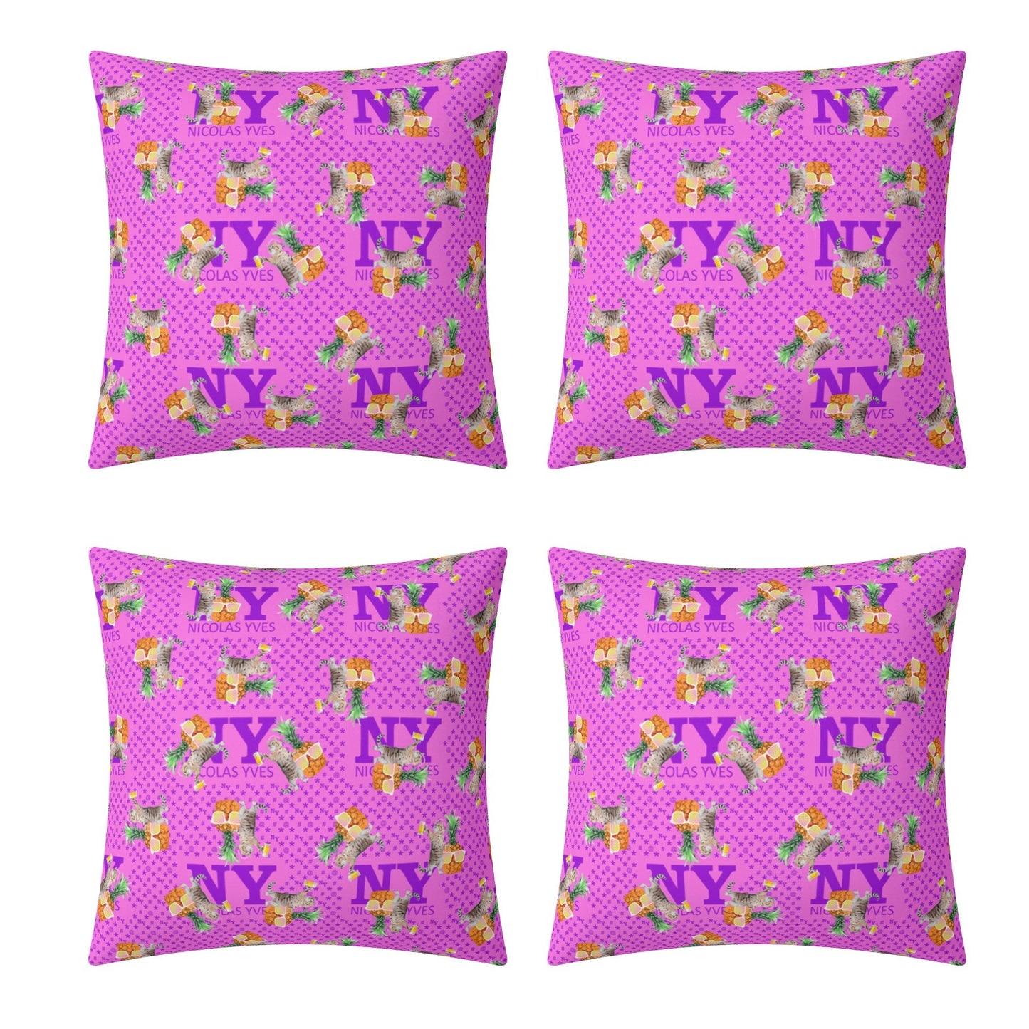 4 HOUSSES DE COUSSIN NY de Nicolas Yves™ - Rose Bonbon