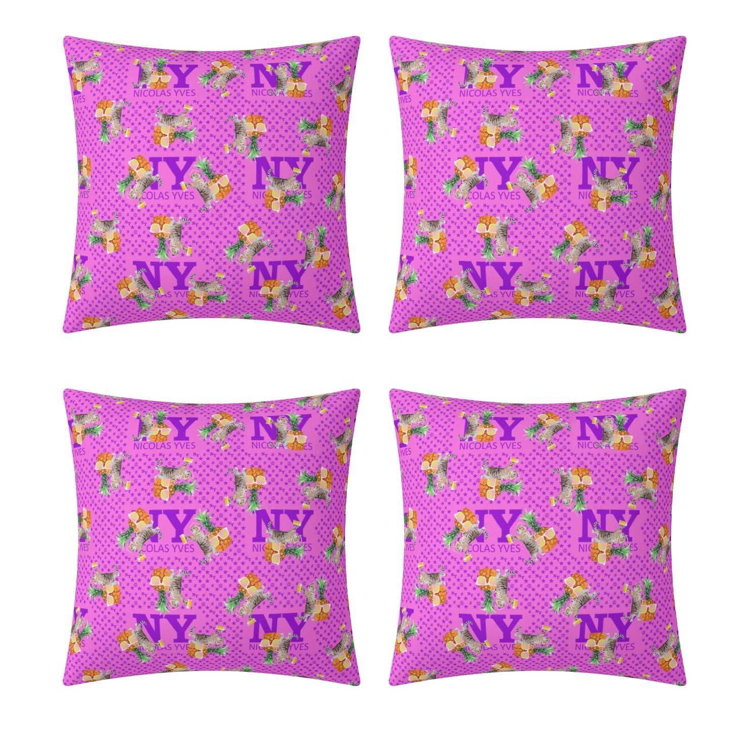 4 HOUSSES DE COUSSIN NY de Nicolas Yves™ - Rose Bonbon