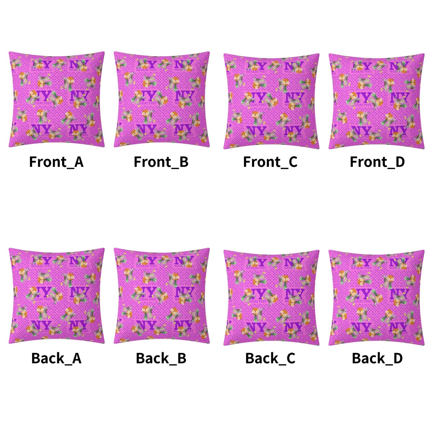 4 HOUSSES DE COUSSIN NY de Nicolas Yves™ - Rose Bonbon