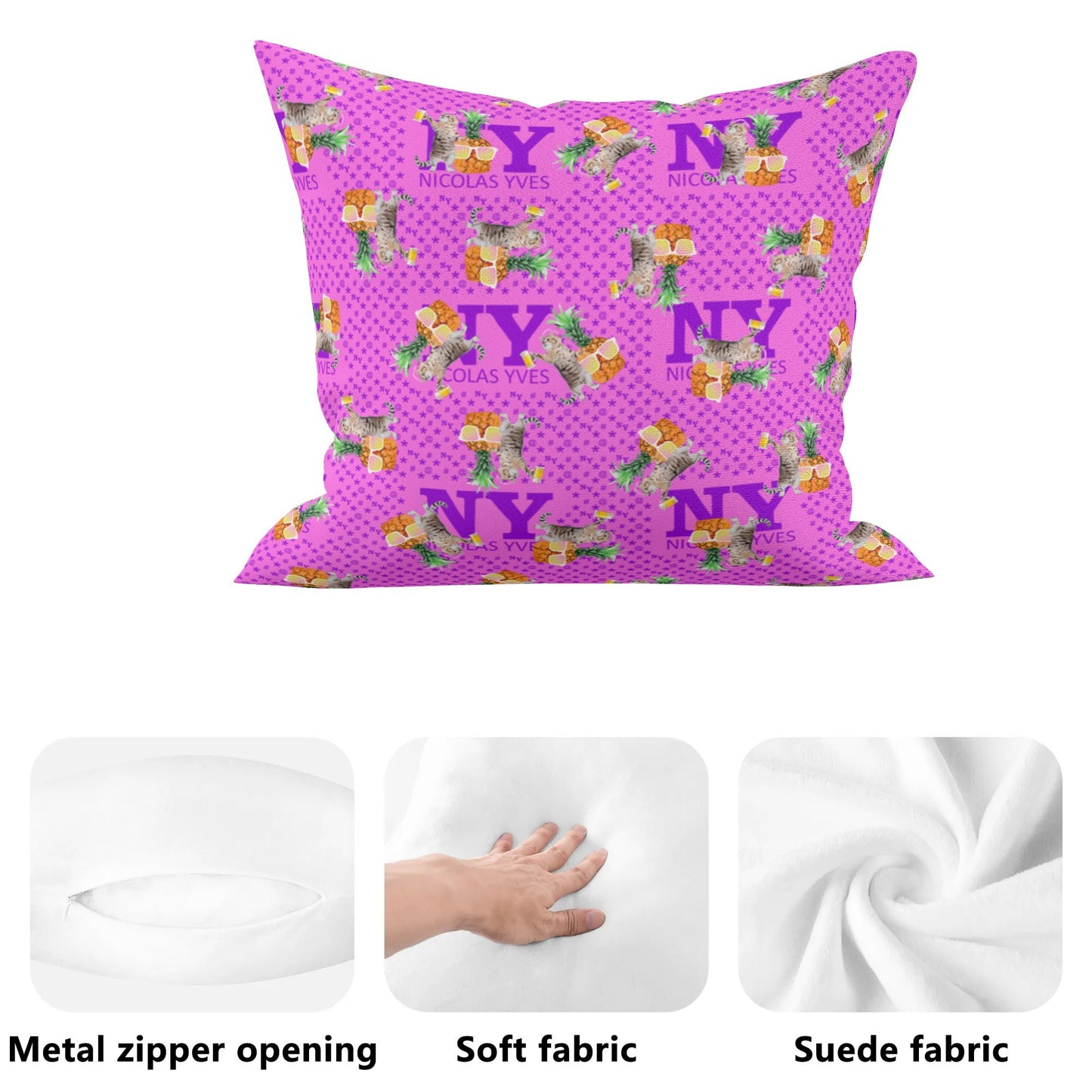 4 HOUSSES DE COUSSIN NY de Nicolas Yves™ - Rose Bonbon