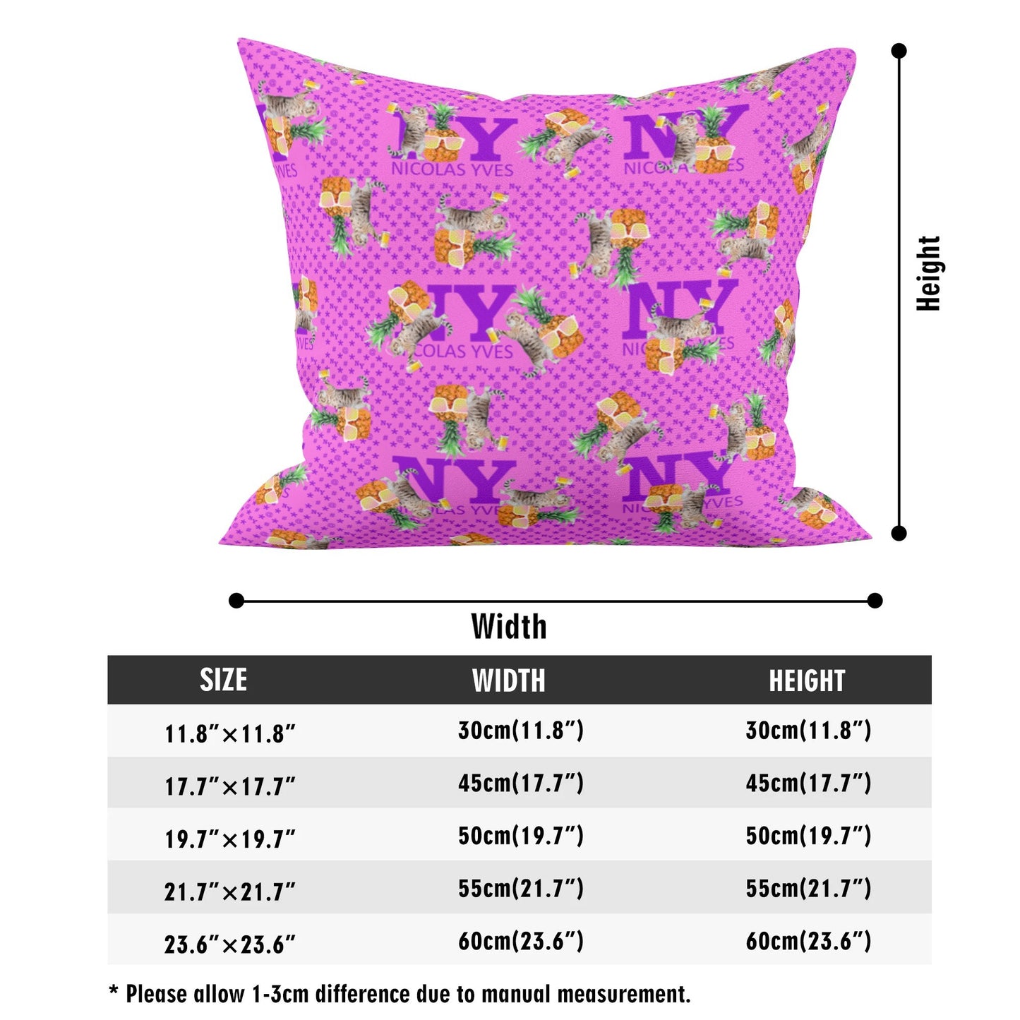 4 HOUSSES DE COUSSIN NY de Nicolas Yves™ - Rose Bonbon