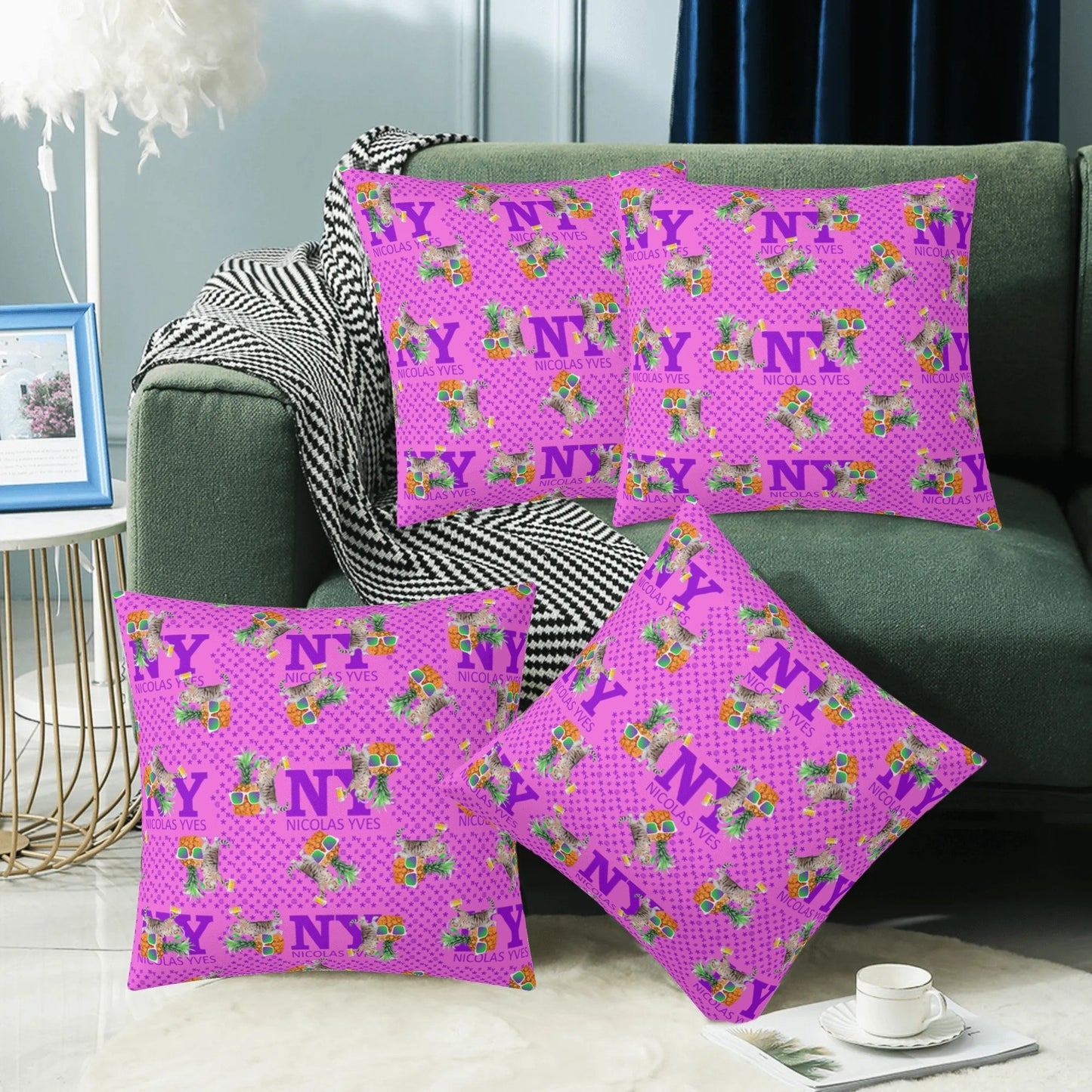 4 HOUSSES DE COUSSIN NY de Nicolas Yves™ - Rose Bonbon