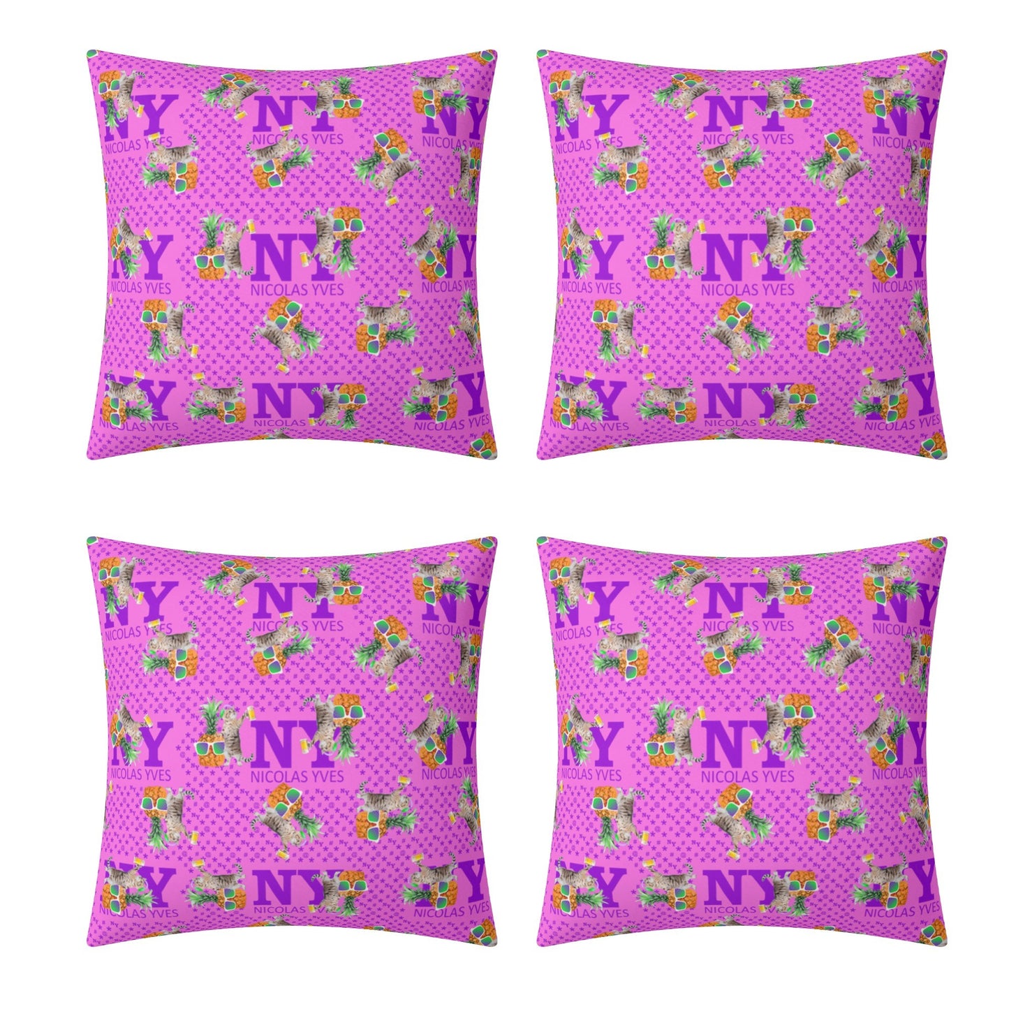 4 HOUSSES DE COUSSIN NY de Nicolas Yves™ - Rose Bonbon