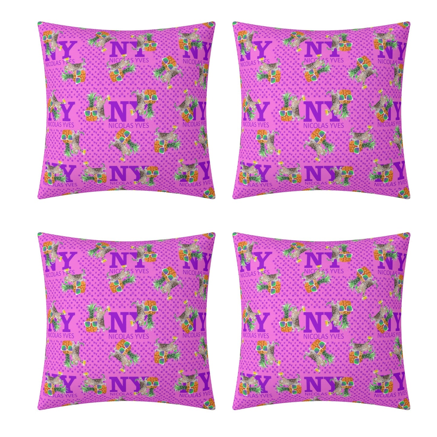 4 HOUSSES DE COUSSIN NY de Nicolas Yves™ - Rose Bonbon