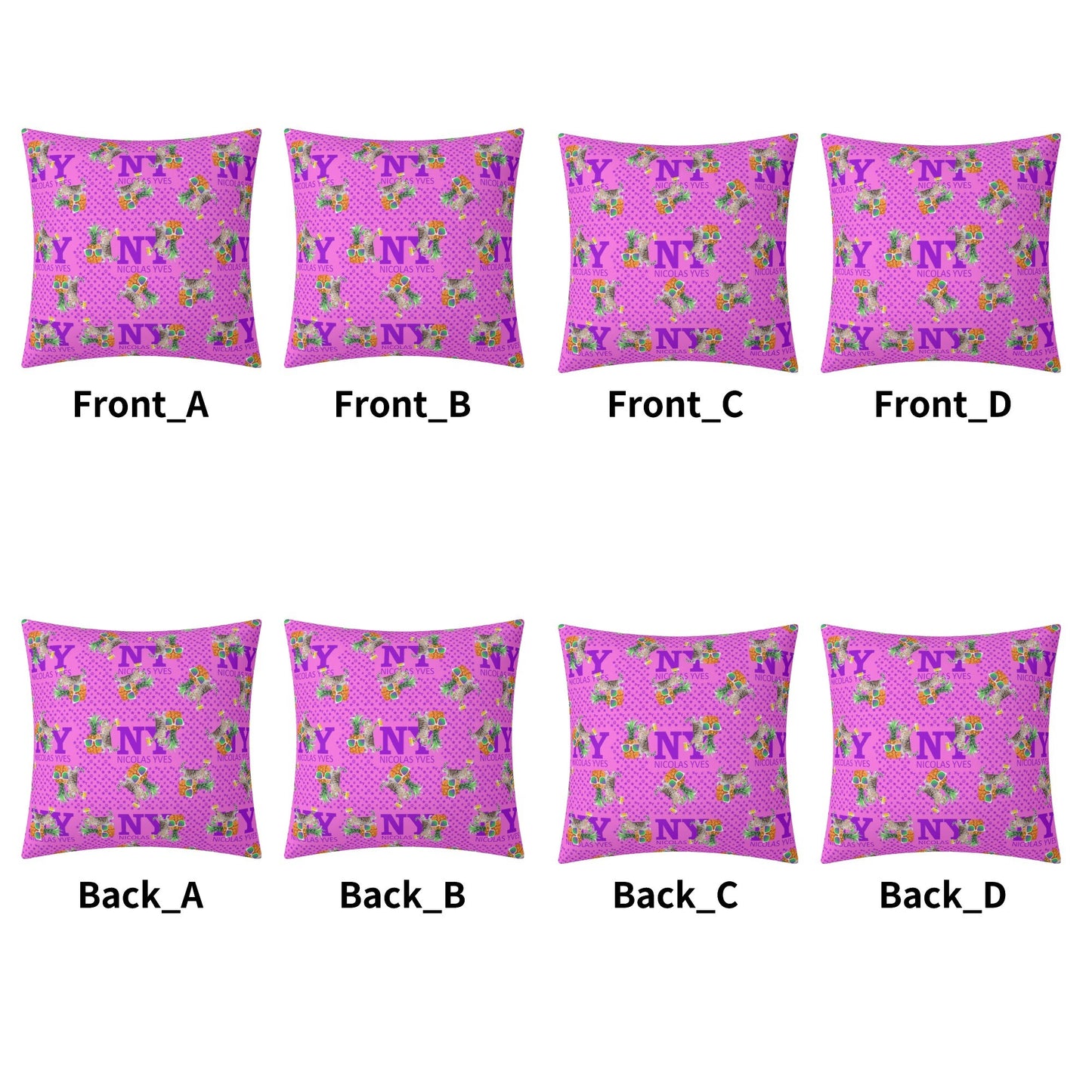 4 HOUSSES DE COUSSIN NY de Nicolas Yves™ - Rose Bonbon