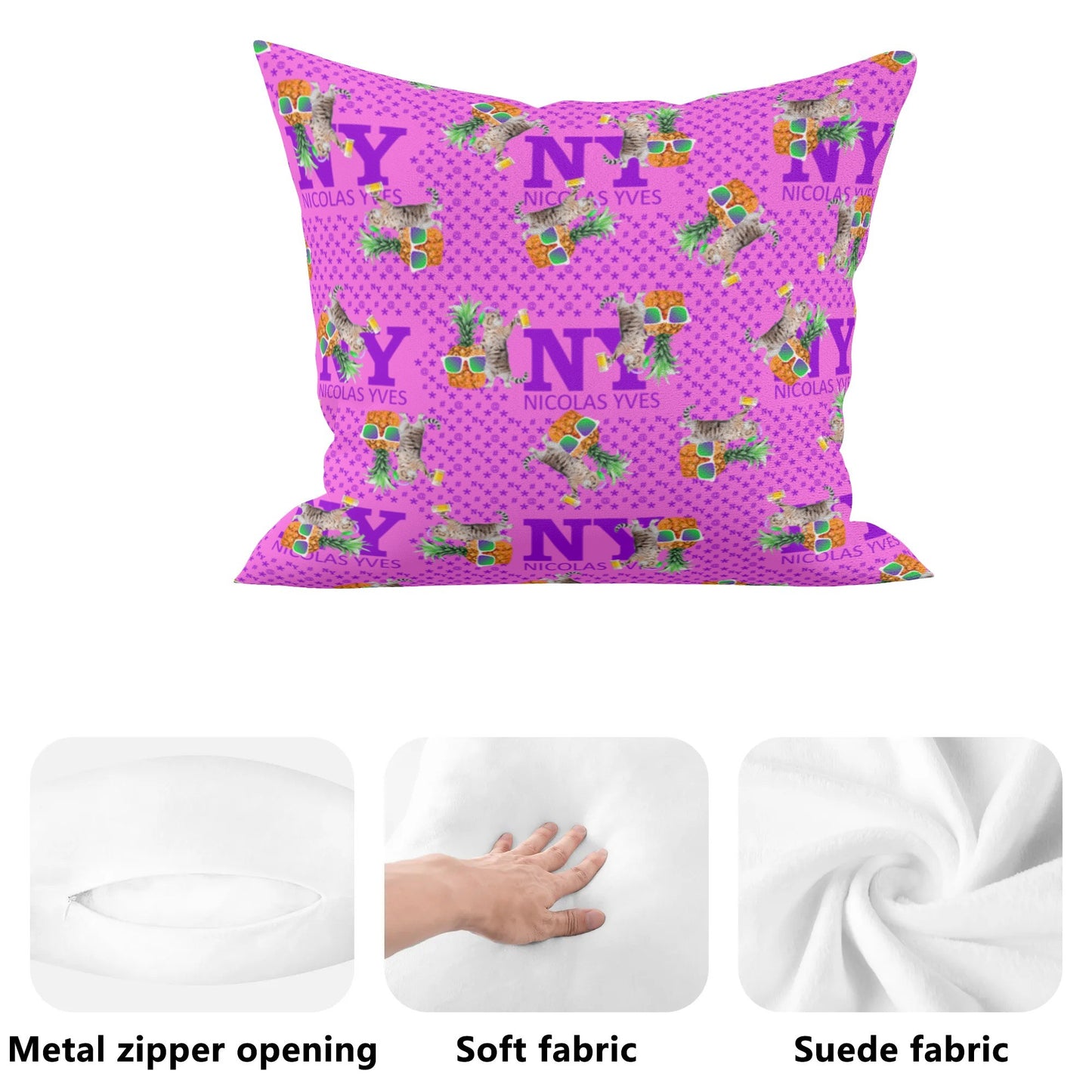 4 HOUSSES DE COUSSIN NY de Nicolas Yves™ - Rose Bonbon
