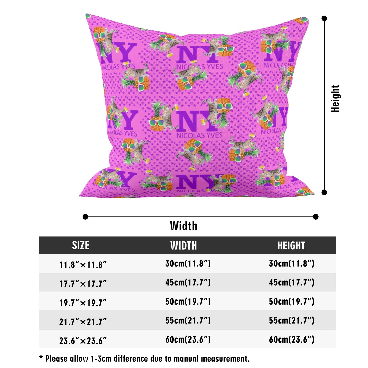 4 HOUSSES DE COUSSIN NY de Nicolas Yves™ - Rose Bonbon