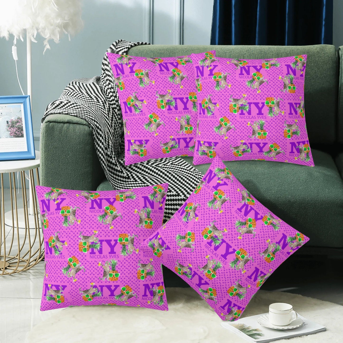 4 HOUSSES DE COUSSIN NY de Nicolas Yves™ - Rose Bonbon