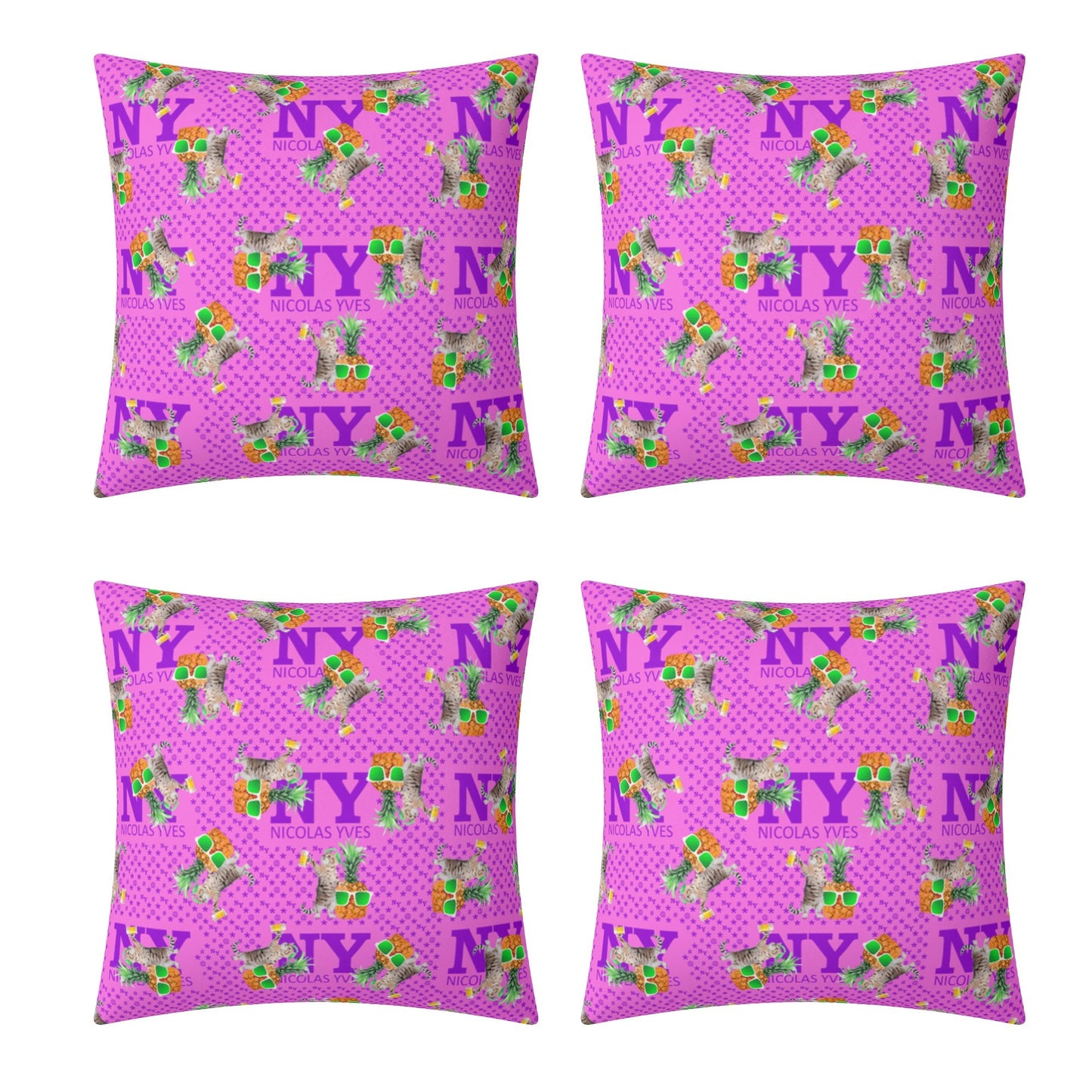 4 HOUSSES DE COUSSIN NY de Nicolas Yves™ - Rose Bonbon