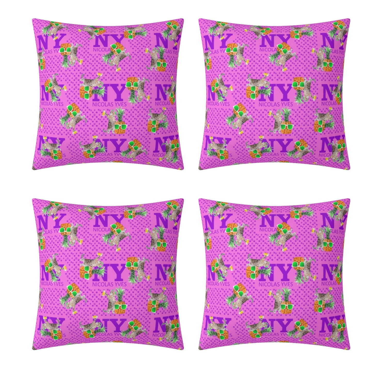 4 HOUSSES DE COUSSIN NY de Nicolas Yves™ - Rose Bonbon
