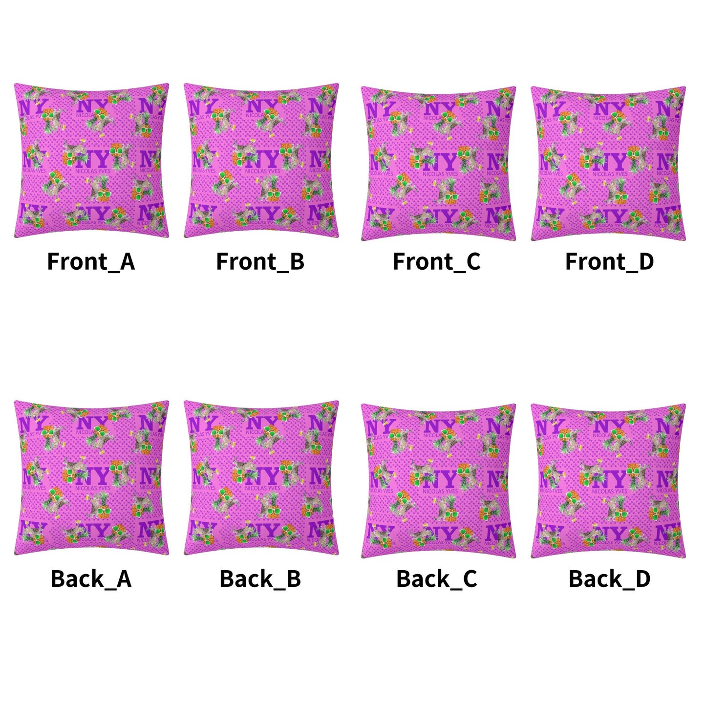 4 HOUSSES DE COUSSIN NY de Nicolas Yves™ - Rose Bonbon