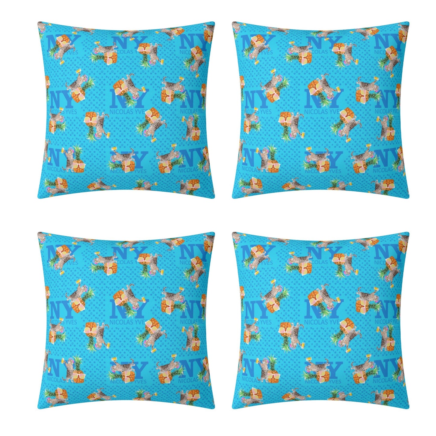 4 HOUSSES DE COUSSIN NY de Nicolas Yves™ - Bleu