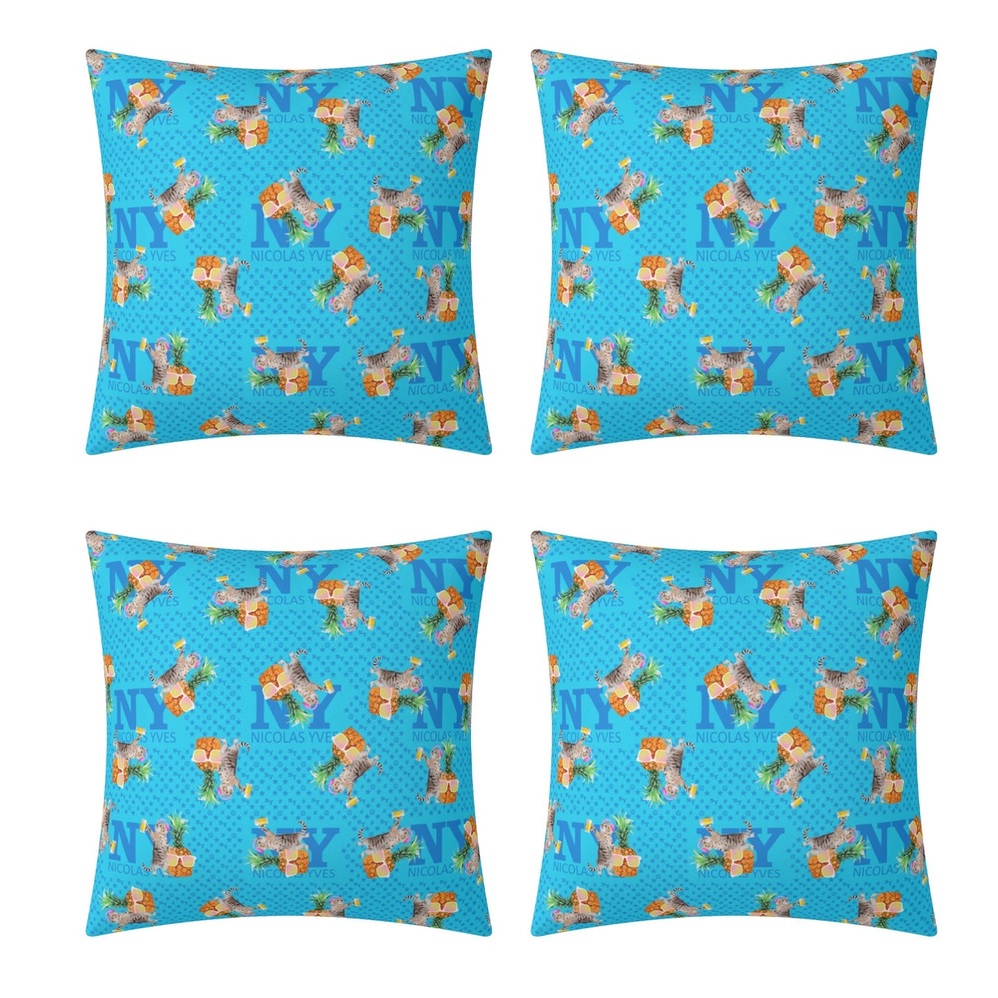 4 HOUSSES DE COUSSIN NY de Nicolas Yves™ - Bleu