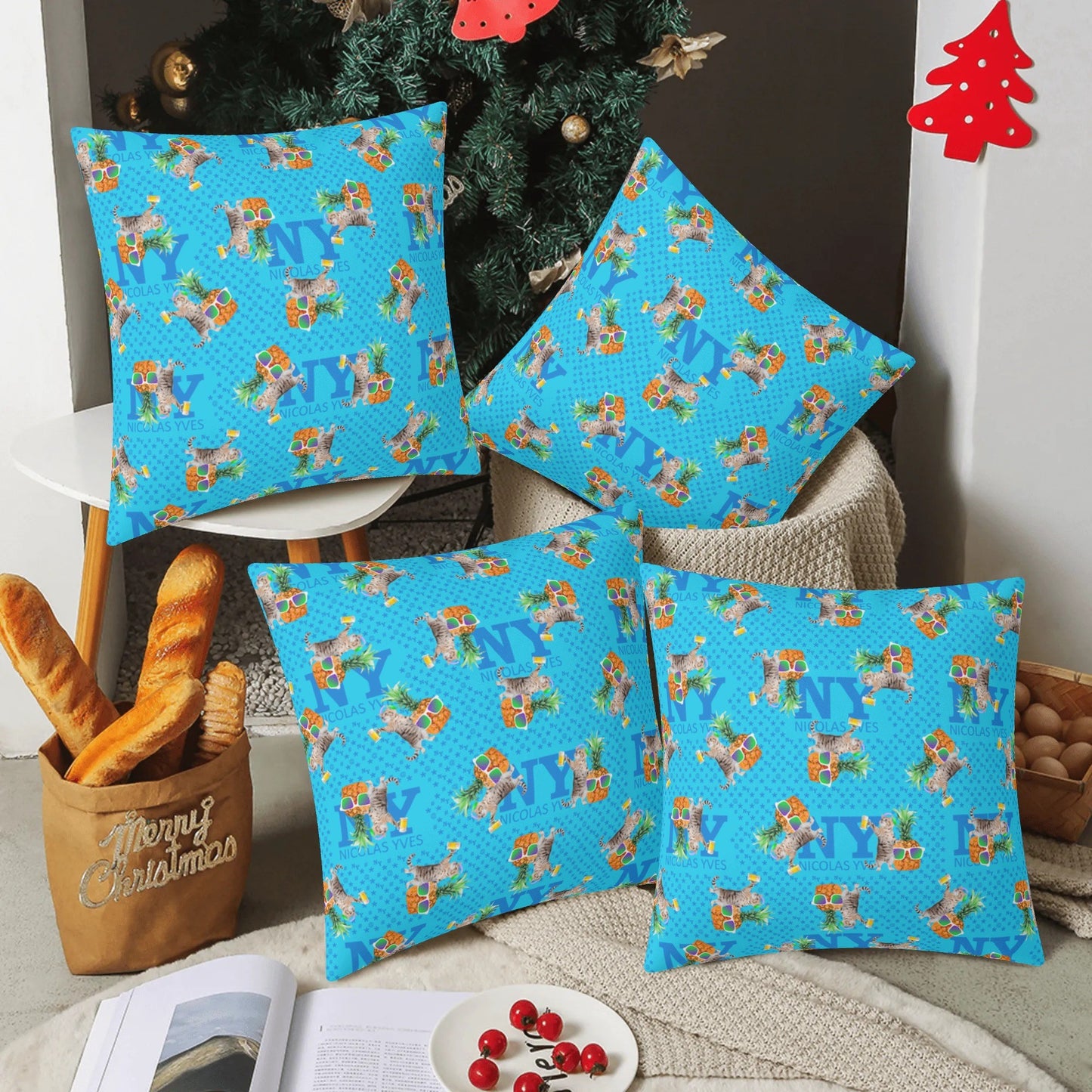 4 HOUSSES DE COUSSIN NY de Nicolas Yves™ - Bleu