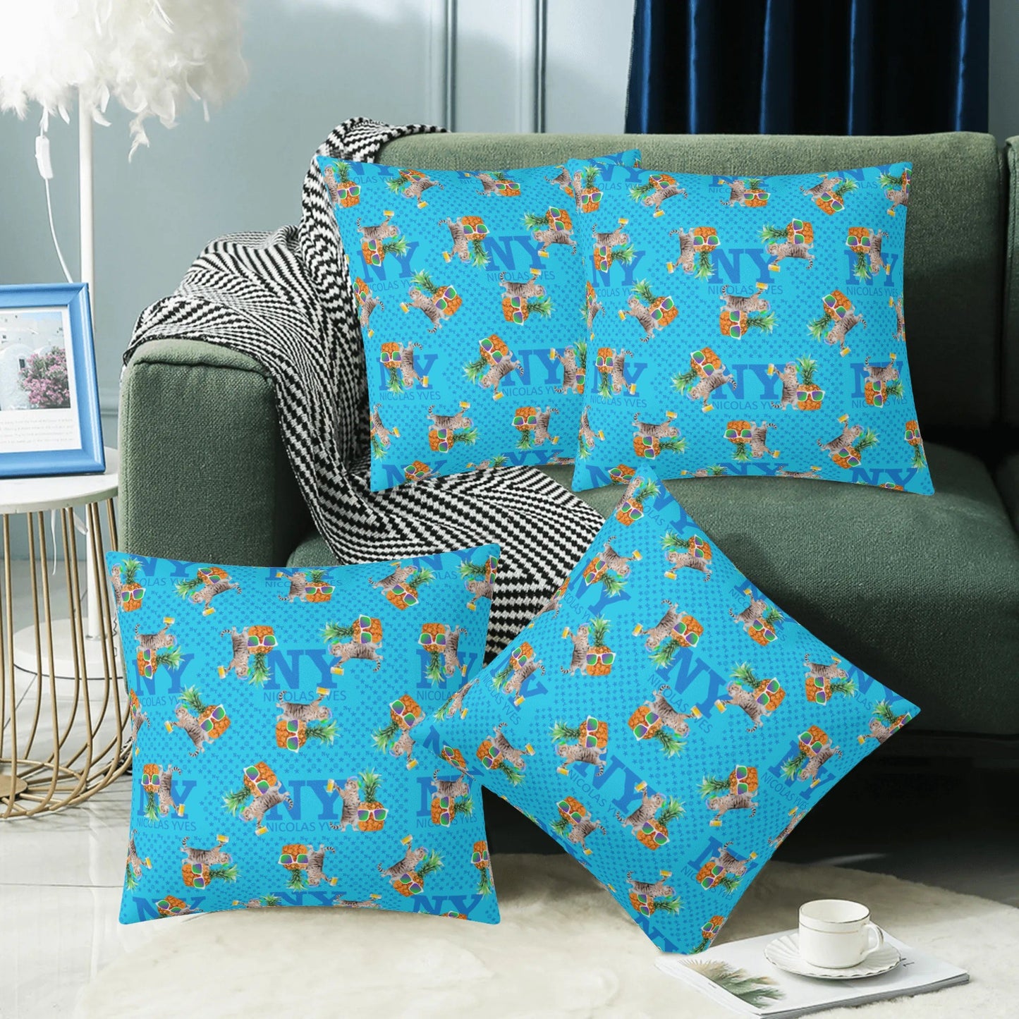 4 HOUSSES DE COUSSIN NY de Nicolas Yves™ - Bleu