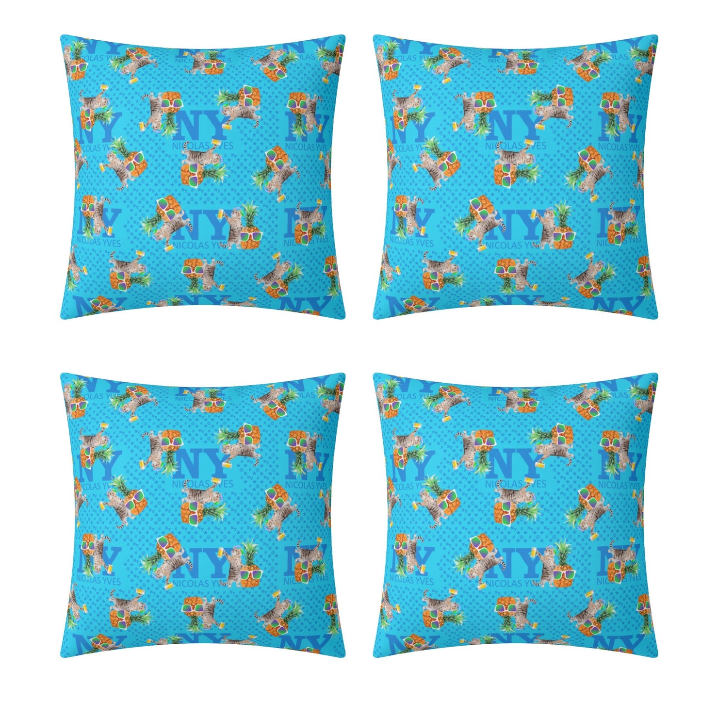 4 HOUSSES DE COUSSIN NY de Nicolas Yves™ - Bleu